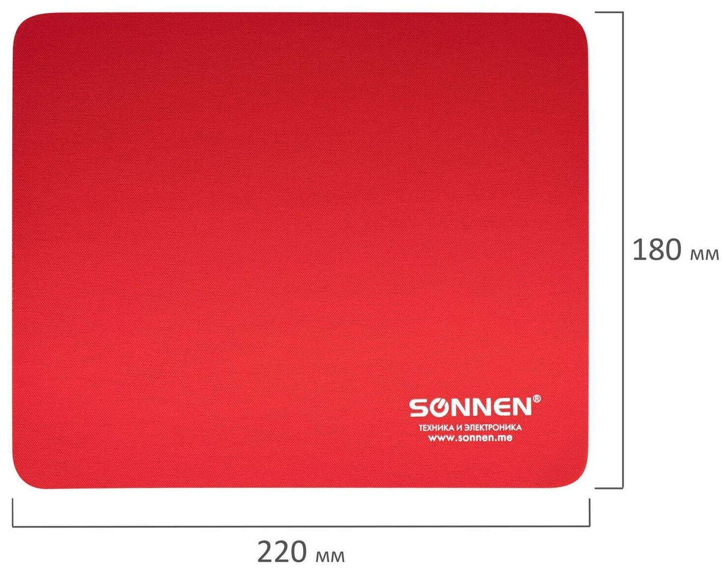 Коврик для мыши Sonnen Red резина+ткань 22*18*0.3см - фото №7