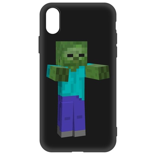 Чехол-накладка Krutoff Soft Case Minecraft-Гигант для Apple iPhone X/ Xs черный чехол накладка krutoff soft case элегантность для iphone x черный