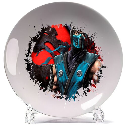 фото Тарелка coolpodarok games. mortal kombat. mk. игры. мортал комбат саб зиро(синяя одежда)