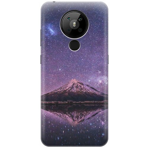 Ультратонкий силиконовый чехол-накладка для Nokia 5.3 с принтом Гора и звездное небо ультратонкий силиконовый чехол накладка для realme 7 с принтом гора и звездное небо