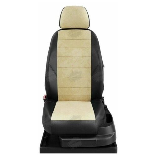 фото Чехлы для mazda 6 3 gl, рестайлинг 2002-2020 экокожа, алькантара черный, бежевый автолидер mz16-0305-ec40 avtolider1