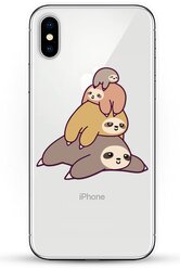 Силиконовый чехол 4 ленивца на Apple iPhone Xs