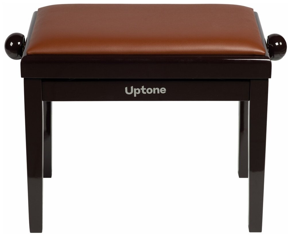 UPTONE Fusion G2 Brown банкетка с регулировкой высоты, цвет корпуса палисандр глянцевый, сиденье кожзам коричневый