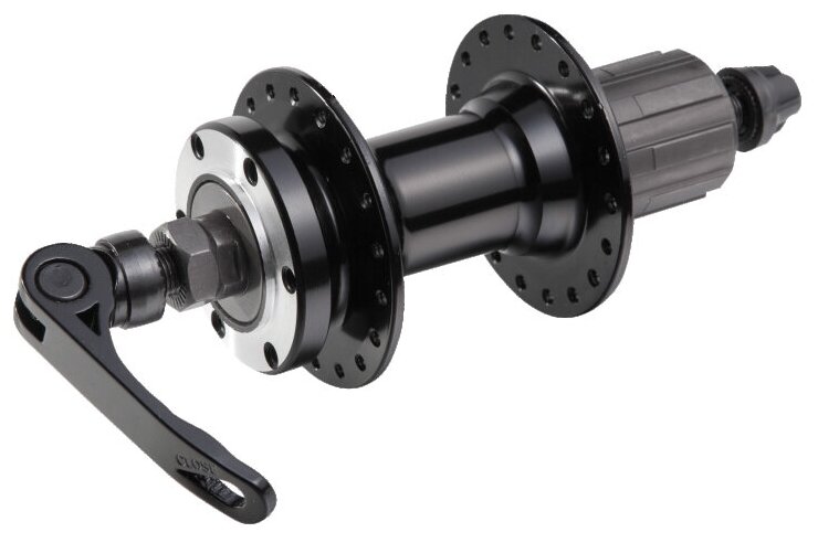 Велосипедная втулка Shunfeng ROAD задняя алюминиевая под кассету (8-10 ск.), 3/8x14Gx36Hx135x145, под диск, с эксцентриком, чёрная