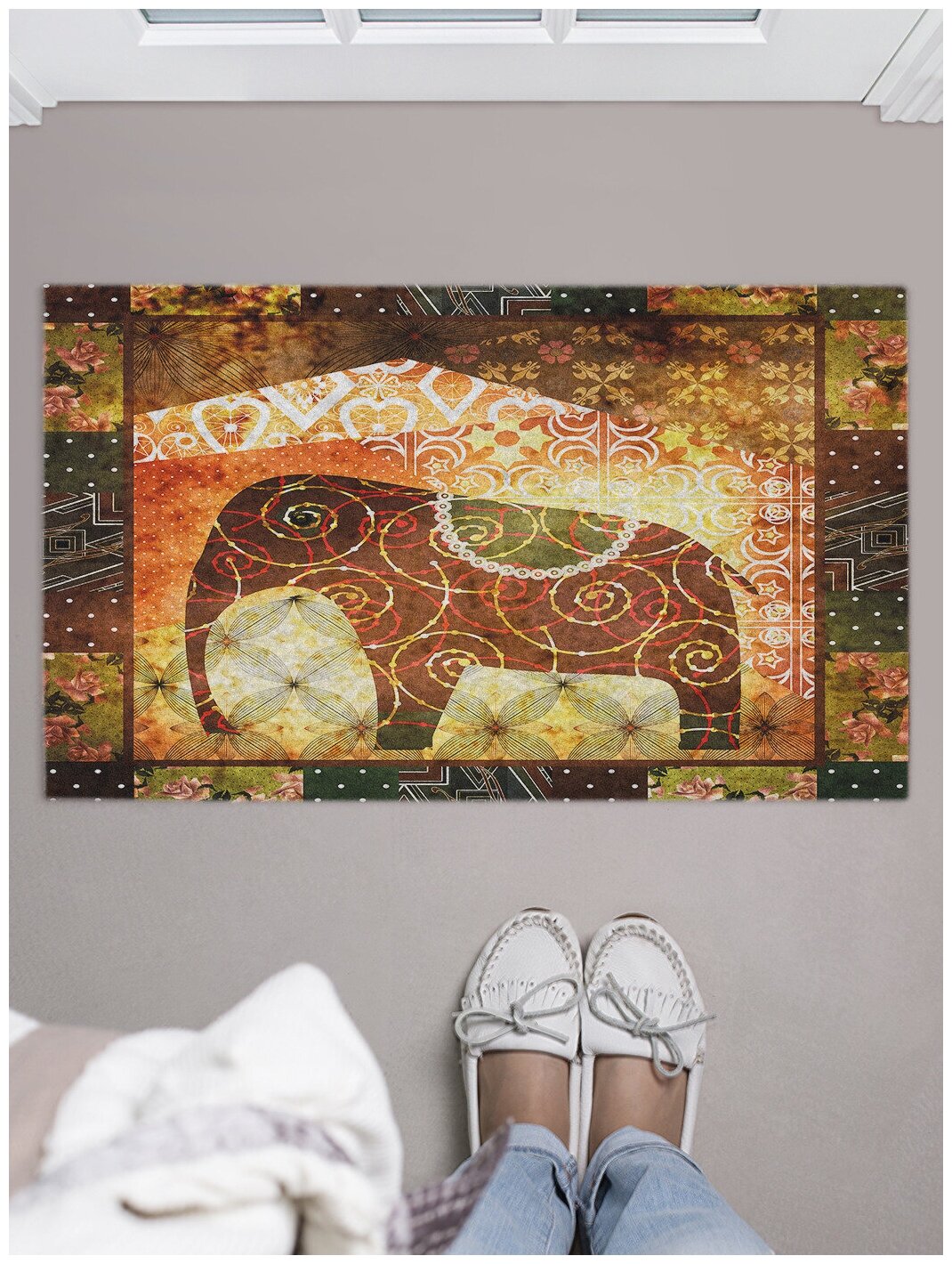 Коврик придверный в прихожую с принтом 