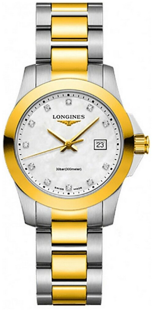 Наручные часы LONGINES Conquest, золотой, серебряный