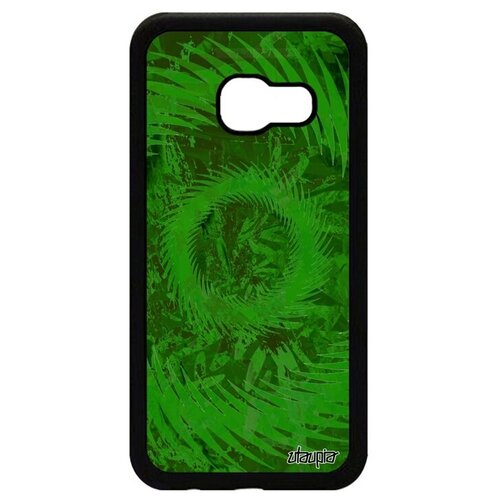 фото Необычный чехол на смартфон // samsung galaxy a3 2017 // "мандала спираль" антистресс кольцо, utaupia, зеленый