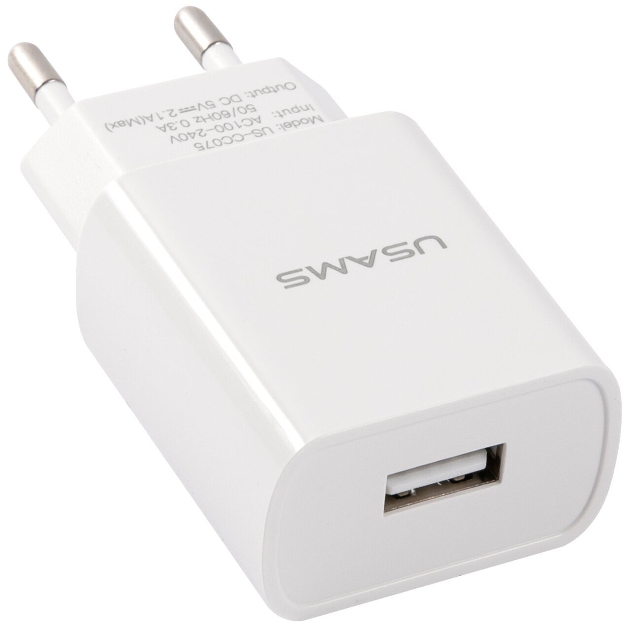 Сетевое зарядное устройство USAMS - (Модель - US-CC075) T18 1 USB 21A белый (CC075TC01)