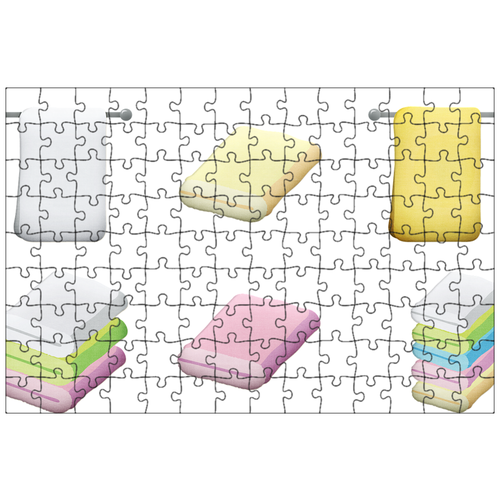 фото Магнитный пазл 27x18см."полотенца, ванная комната, мочалка" на холодильник lotsprints
