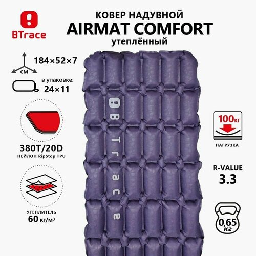 Коврик надувной BTrace AirMat Comfort ковер надувной btrace airmat lite 185х55х5 см оранжевый