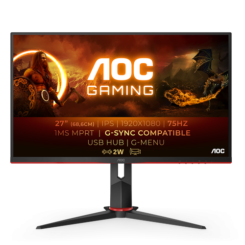 27 Монитор AOC 27G2U5BK 1920x1080 75 Гц IPS черныйкрасный 3589000₽