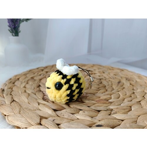 Брелок, вязаная фактура, зеленый