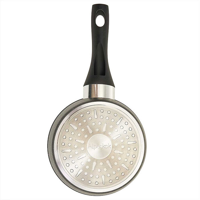 Ковш 1,5 л, 16 см алюминиевый с индукционным дном и антипригарным покрытием "BLACK MARBLE" Alpenkok AK-72N — фото 1