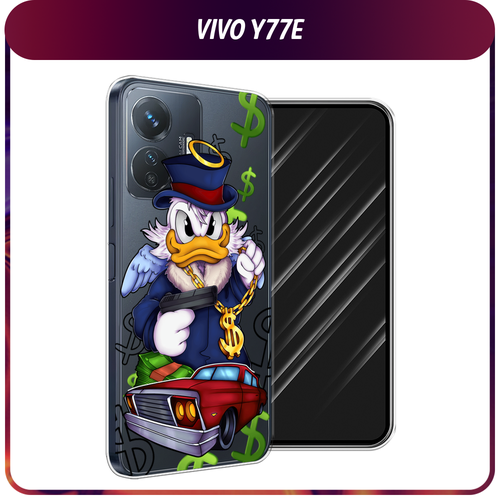 Силиконовый чехол на Vivo Y77e / Виво Y77e Scrooge McDuck with a Gold Chain, прозрачный силиконовый чехол на vivo y77e виво y77e бирюзовое небо