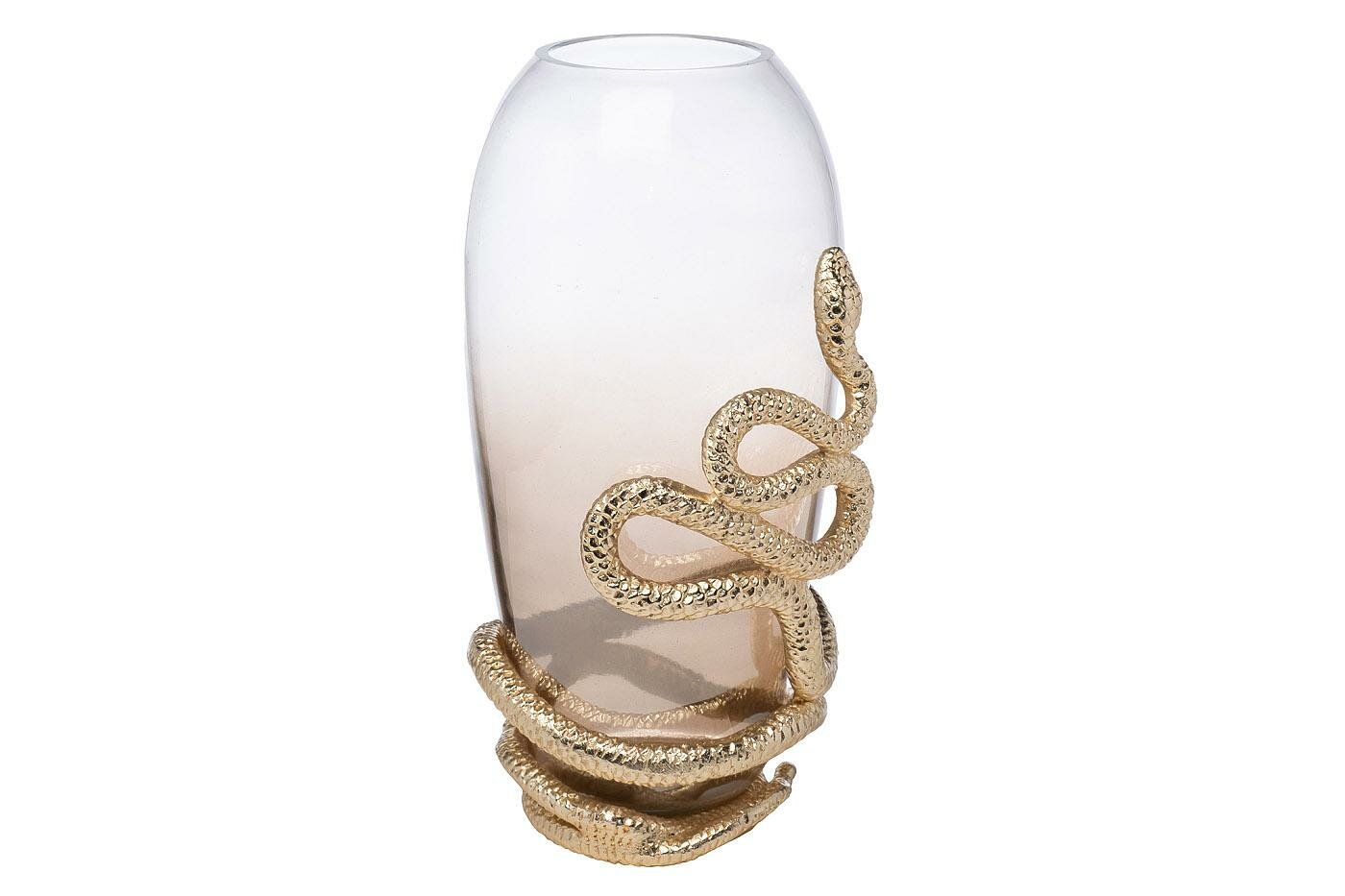Ваза Garda Decor 69-321001 Ваза декорат. "Serpente" стекл. дымчато-молочного цвета 18*16*32,5 см арт. 69-321001