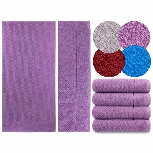 Полотенце махровое 70х140 Эльф Ориент цвет J-111 ярко-сиреневыйбордюр 100 хлопок 1105₽