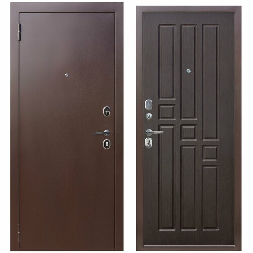 Дверь входная металлическая Foreman Ф-5 2050х960 Левая Антик медь - Венге, тепло-шумоизоляция, антикоррозийная защита для квартиры и дома УТ-00082807