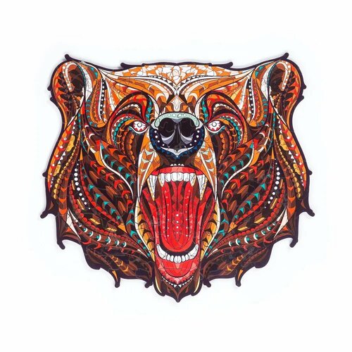 Деревянный пазл "Сказочный медведь" S , Головоломка, Конструктор, 24х21 см, 102 деталей