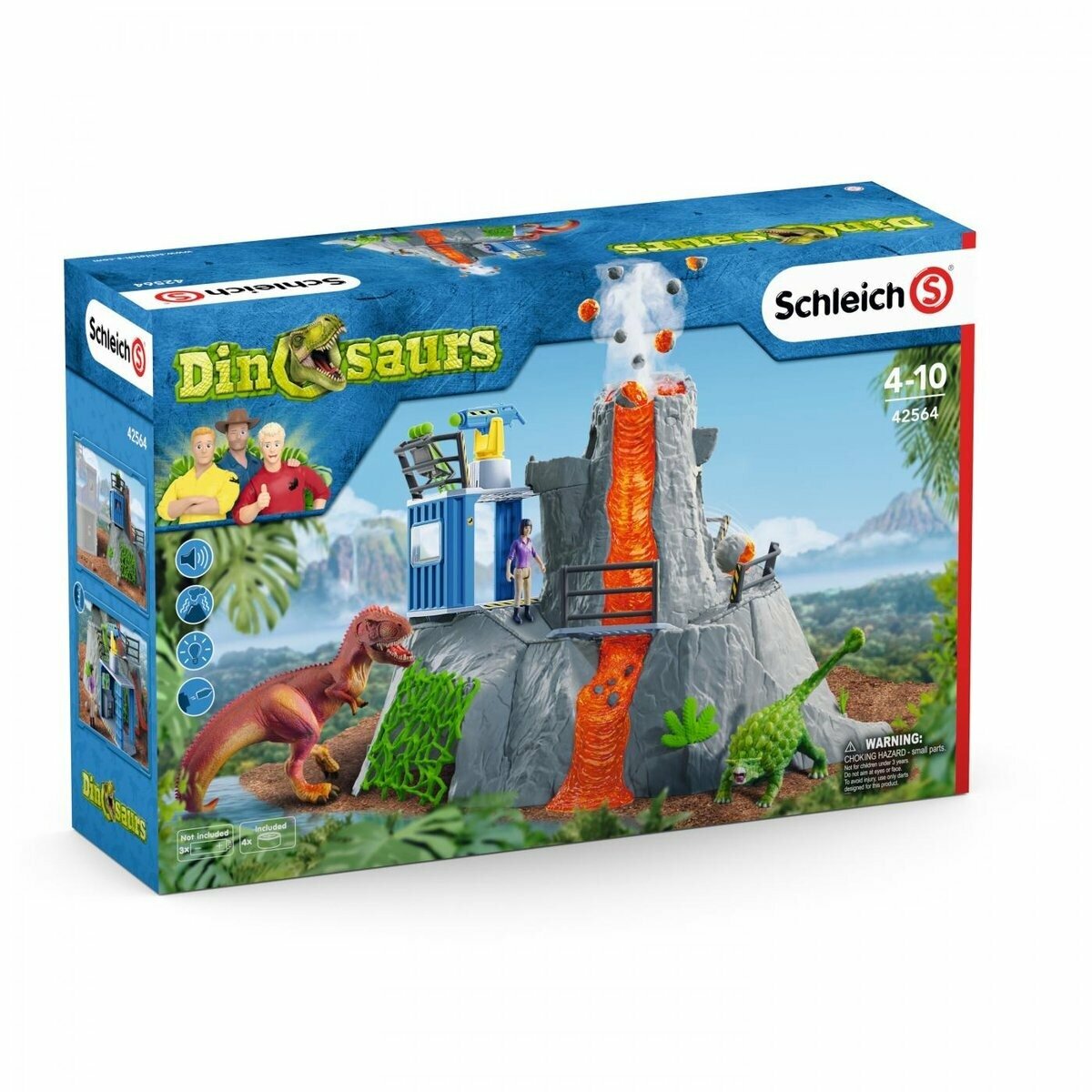 Игровой набор "Большая экспедиция на вулкан" Schleich Dinosaurs/ для детей от 4 лет/ Шляйх 42564