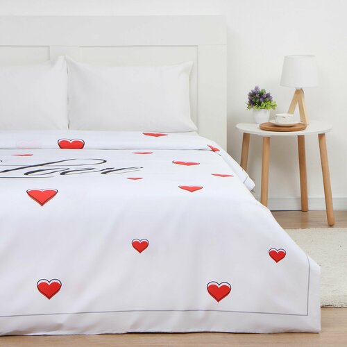 Пододеяльник 2-спальный Love 175х215 см сатин 128 гм2 100 хлопок 3648₽