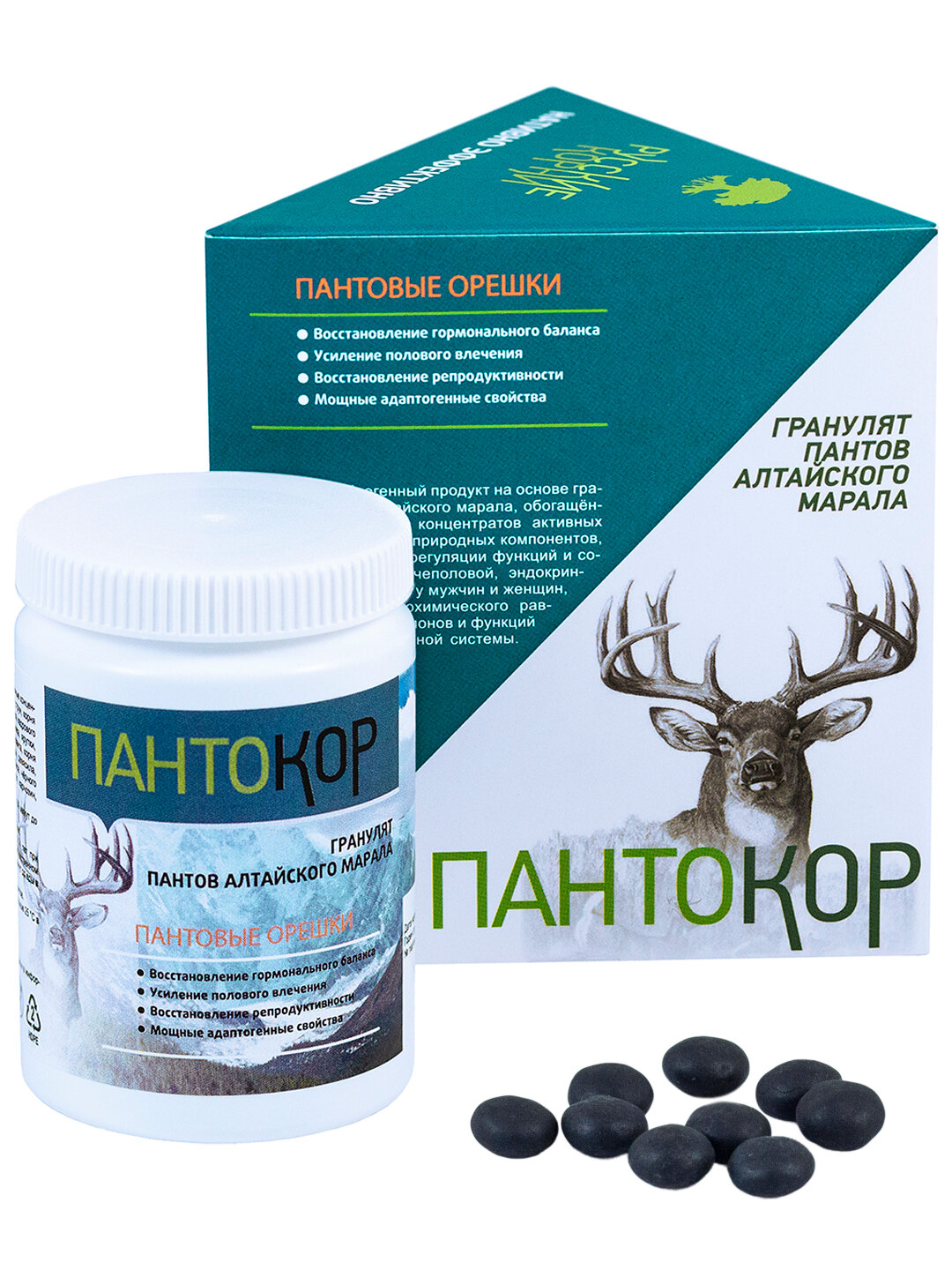 Картинки Комплекс "Пантокор" Пантовые Орешки для Гормонального Фона, 50 шт - "Русские корни"
