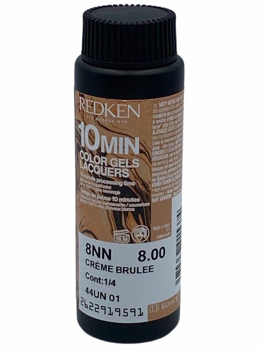 Redken Color Gels Lacquers 8NN Creme Brulle - Перманентный краситель-лак без аммиака 60 мл