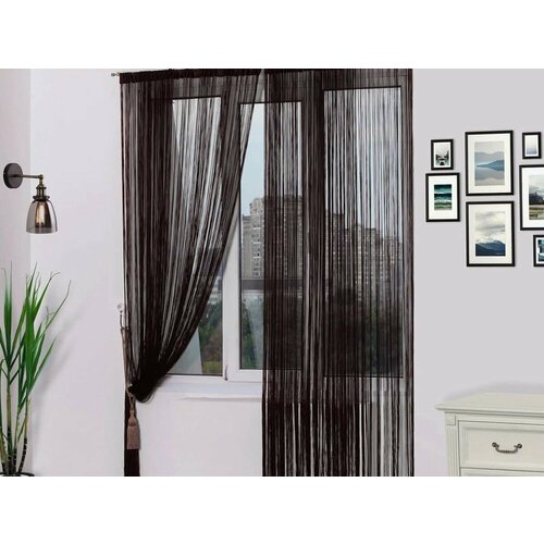 Нитяные шторы кисея шоколад 300 на 300 см 790₽