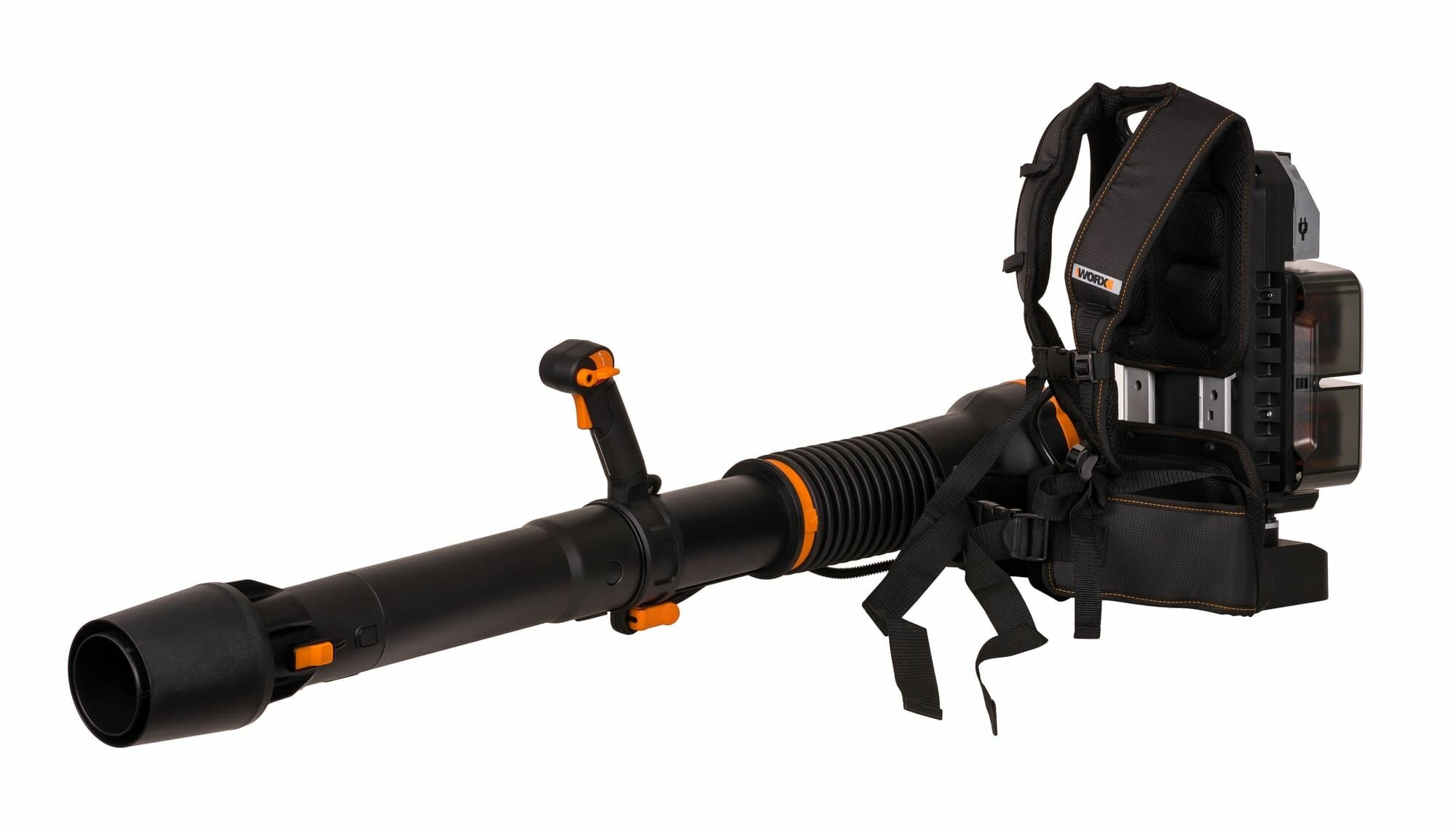 Аккумуляторная воздуходувка с бесщеточным мотором Worx Nitro LeafJet WG572Е 80 Вольт, 4 АКБ по 4 Ач + ЗУ BASECAMP 4 x 1А Kress - фото №1