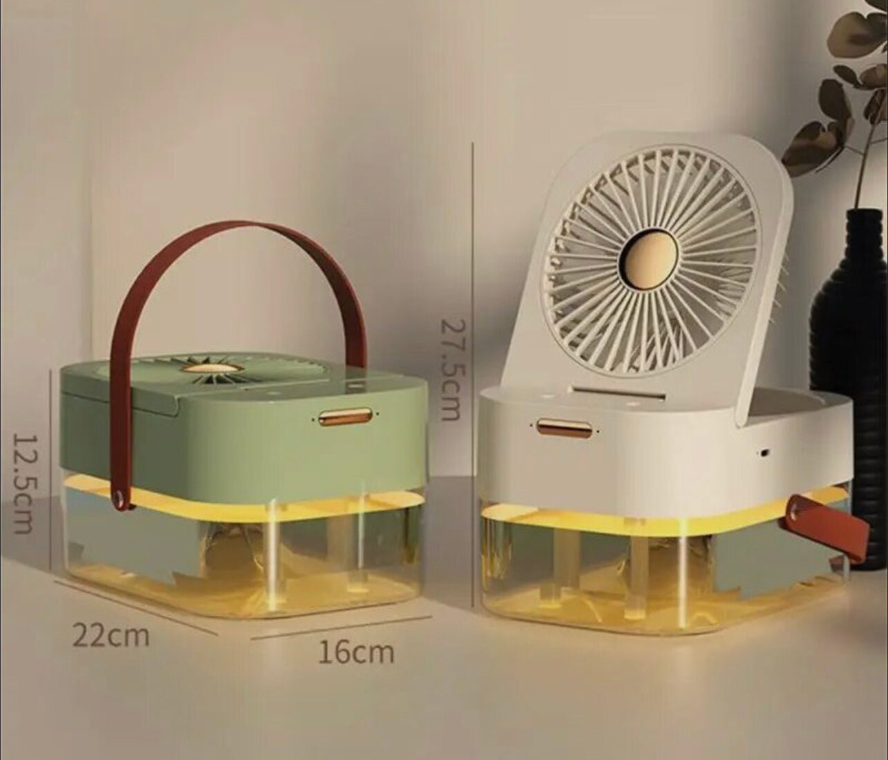 Вентилятор беспроводной настольный с увлажнителем и подсветкой - фотография № 1