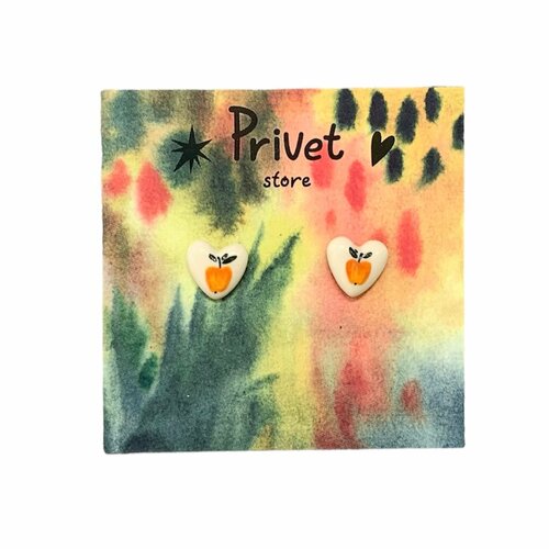 Серьги Privet store, белый