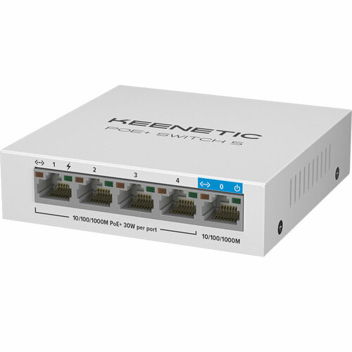 Инжектор Keenetic PoE+ Switch 5 KN-4610 kuwfi 48v network poe switch gigabit 1000mbps 6ports ethernet ieee 802 3af at switch suitable for ip camera wireless ap cctv