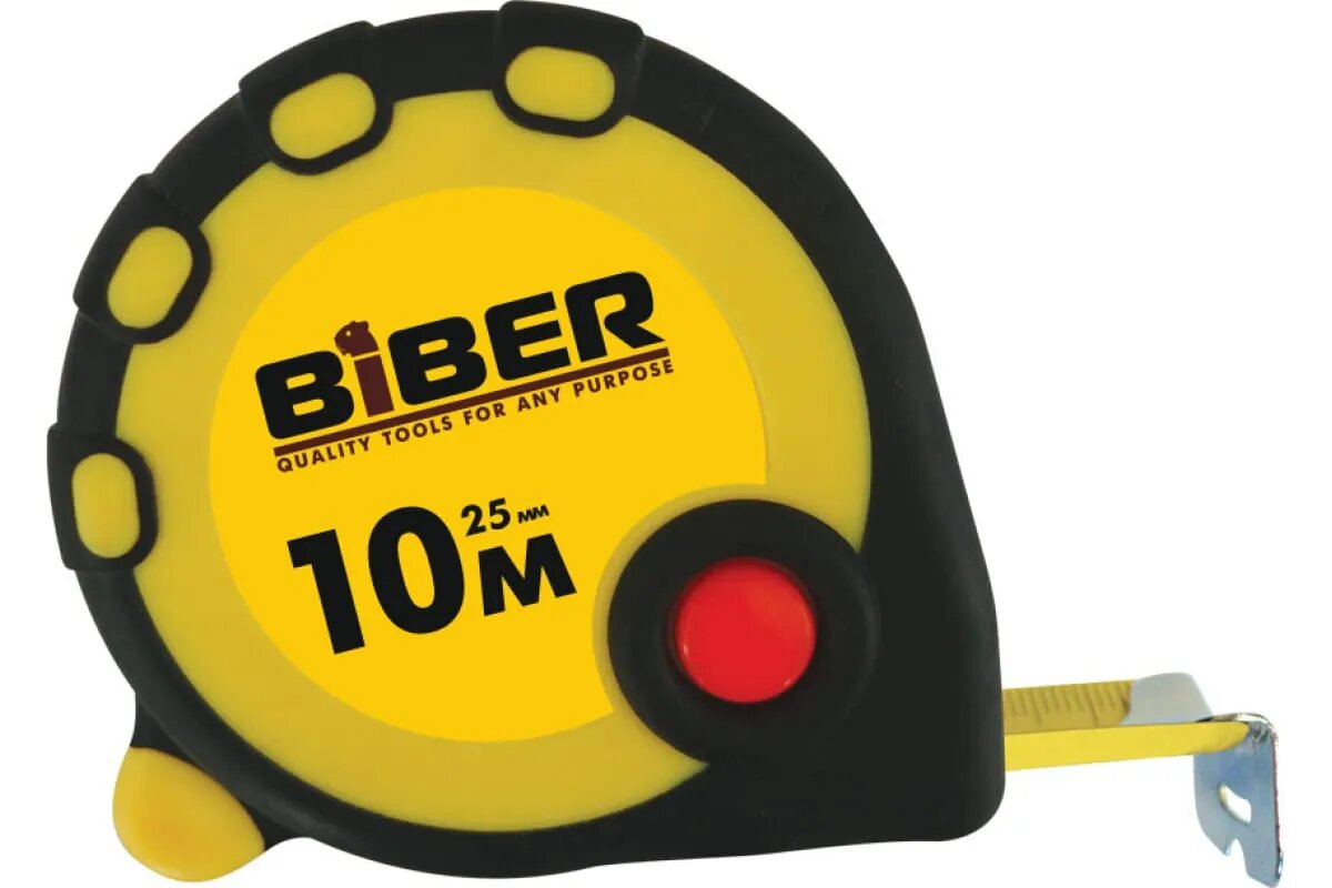 Рулетка Biber STANDART обрезиненный корпус 10м*25мм 40095 тов-173014