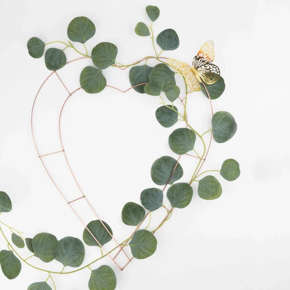 Основа для создания венка "Сердце", металл, бежевый, 38x41 см — фото 1