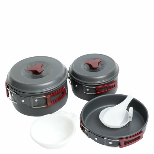 Туристический набор посуды Tramp TRC-024, 8 предметов, серый