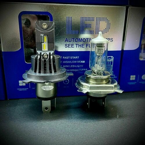 Cветодиодные LED лампы H4 для Volkswagen Polo 5 Седан 2010-2020 55W 4300K / 2 шт. Как галоген