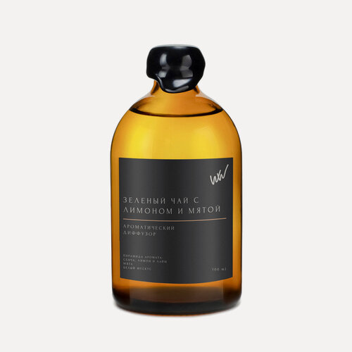 Изображение товара Диффузор ароматический с палочками WHALEWAY "Зеленый чай с лимоном и мятой" 100 ml