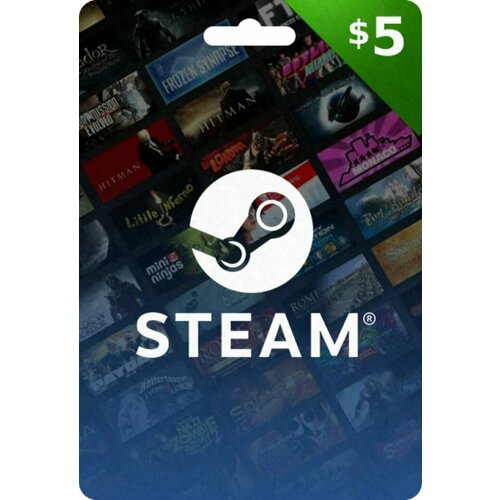 Пополнение кошелька Steam на 5 USD Gift Card 5 Global Глобальнй ключ активации не подходит для России и Китая 649₽