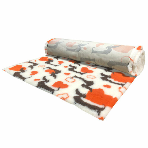 Коврик меховой ProFleece Мнямс Такса макс 1х1,6м сливки/шоколад/оранжевый