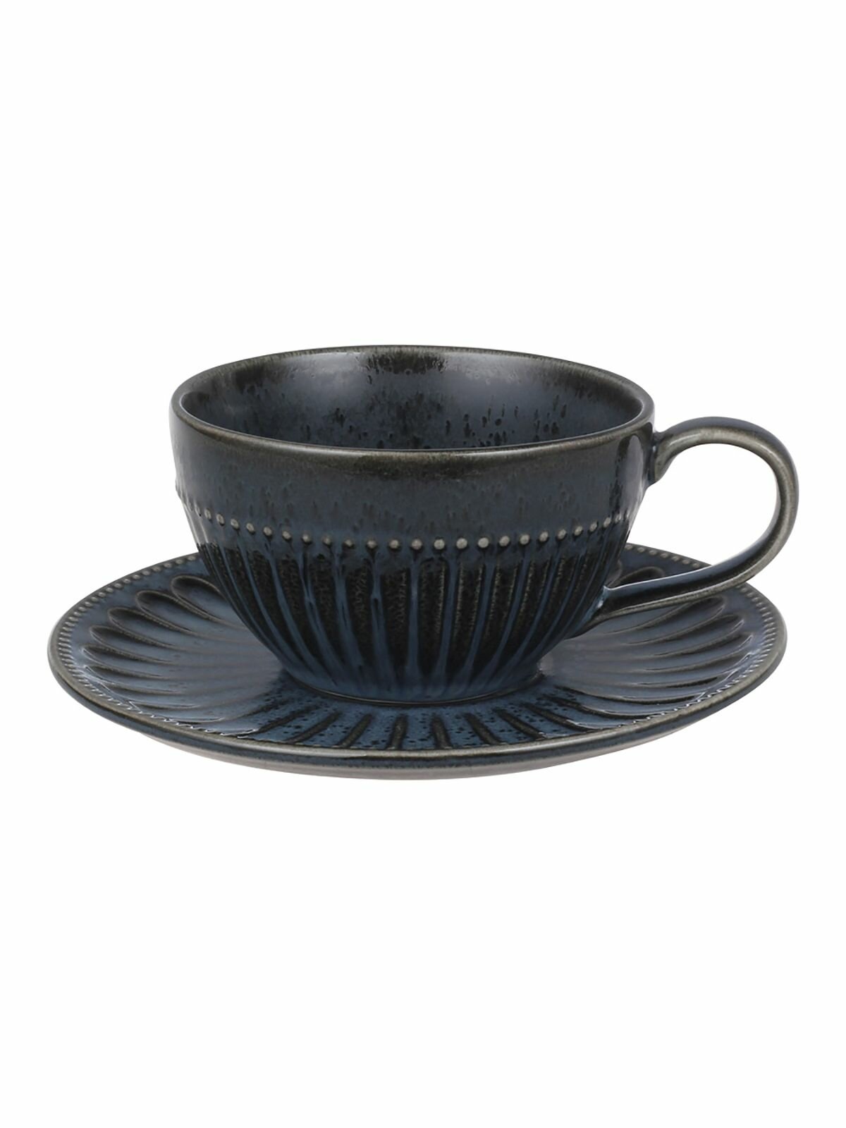 Чайная пара Home & Style Black Kitchen, фарфоровая, 250 мл