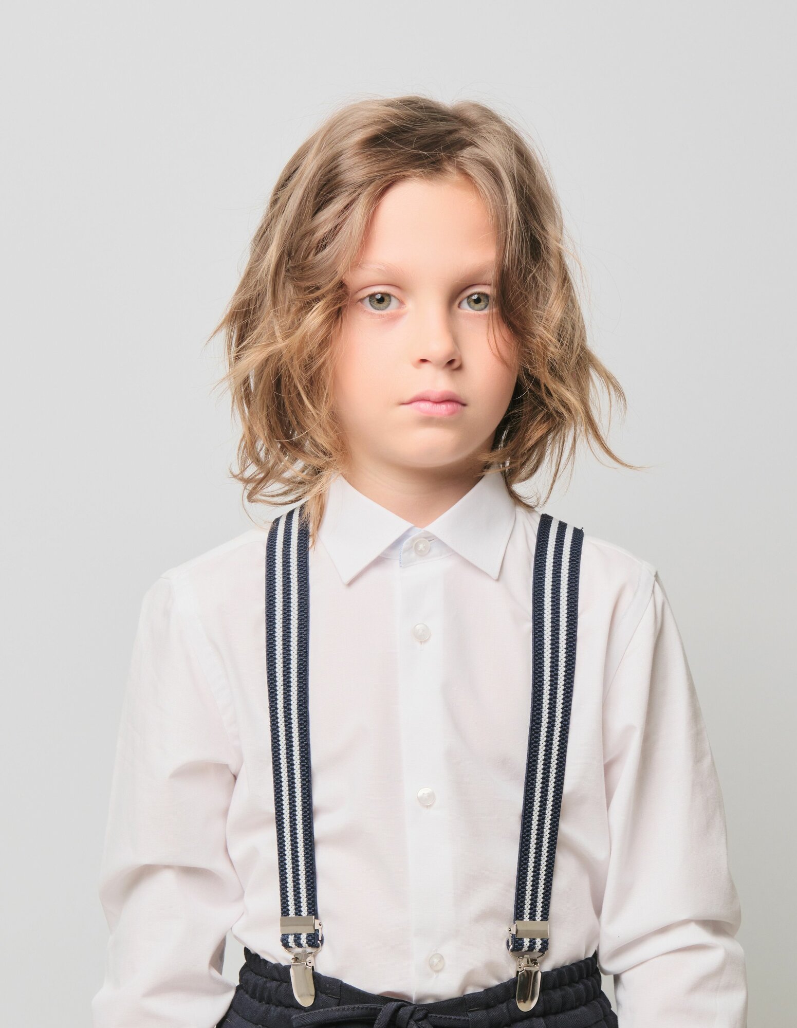 Подтяжки Андерсен для детей, размер 120-160, синий, экрю — фото 1