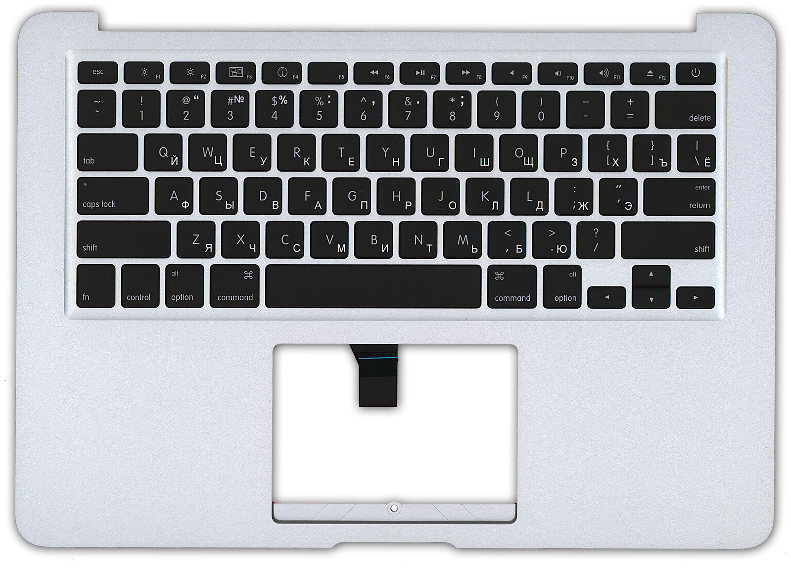 Клавиатура для ноутбука MacBook A1369 2010+ черная без подсветки плоский ENTER топ-панель