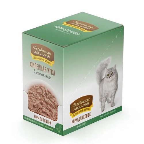 Пауч Деревенские лакомства cat Филейная утка в желе 12х70г