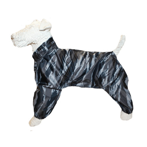 Теплый комбинезон для цвергпинчера карликового пинчера кобеля на флисе повышенной прочности цвет синий камуфляж 3500₽