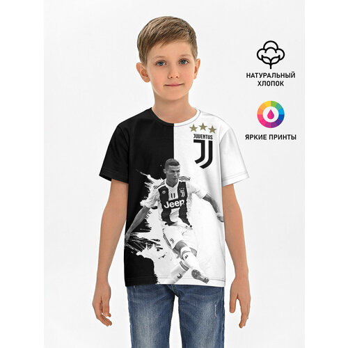 фото Футболка lacotton.ru хлопковая детская cristiano ronaldo, размер 164, мультиколор