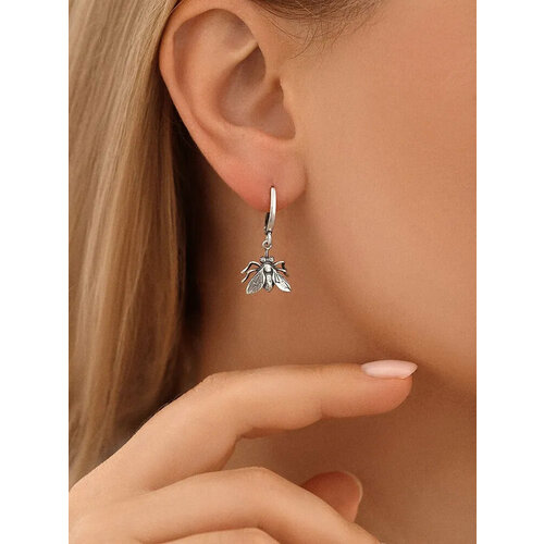 Серьги с подвесками Самородок серебро 925 проба чернение серебристый 3350₽