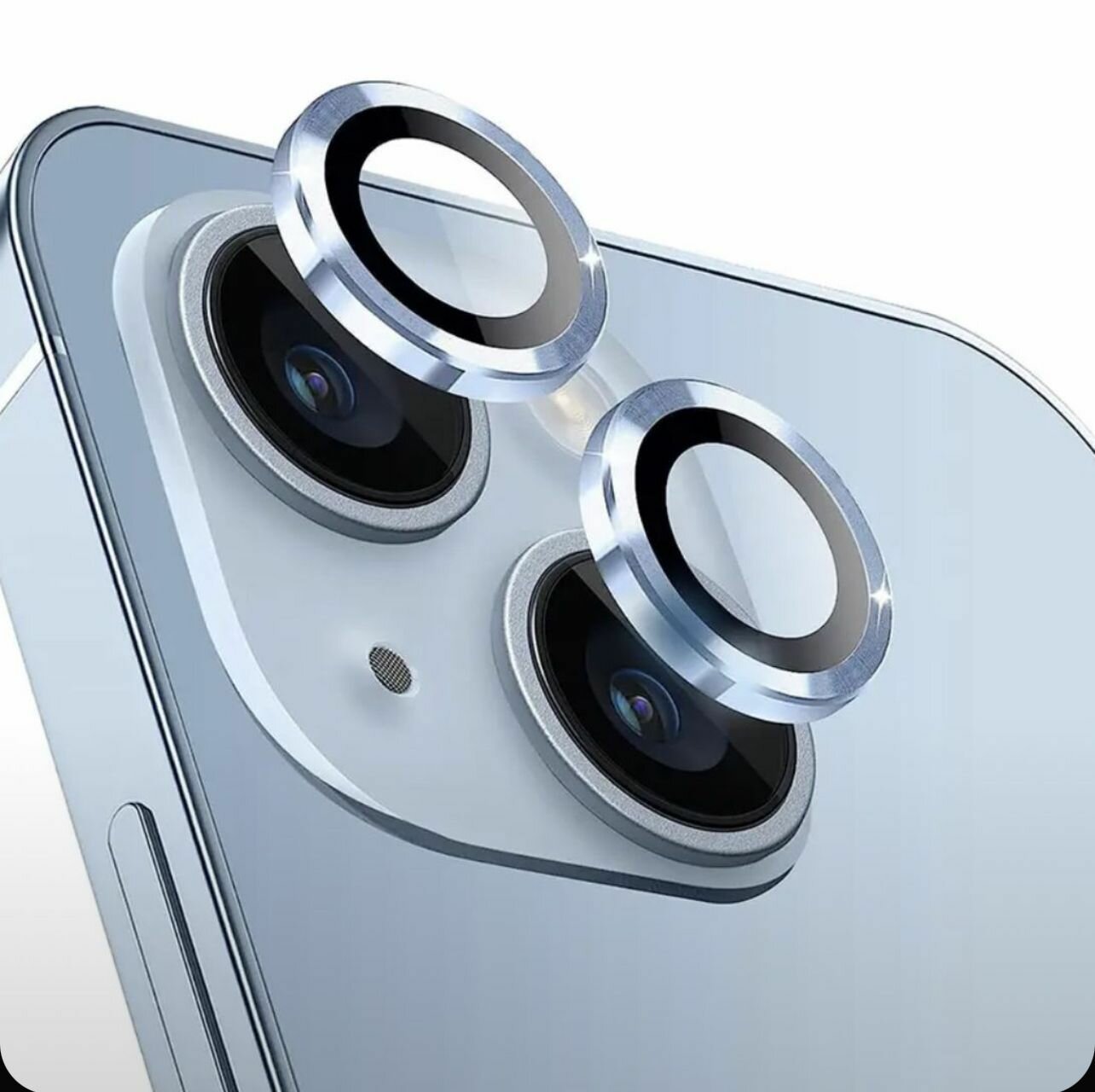 Защитные линзы для камеры iPhone 16/ 16 Plus голубые