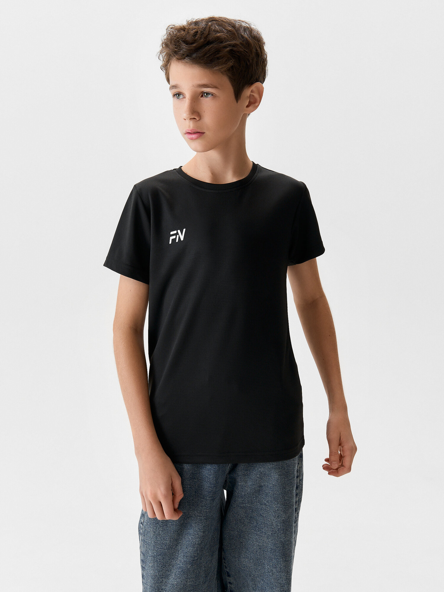 Футболка FN T-Shirt Kid, размер 160, черная