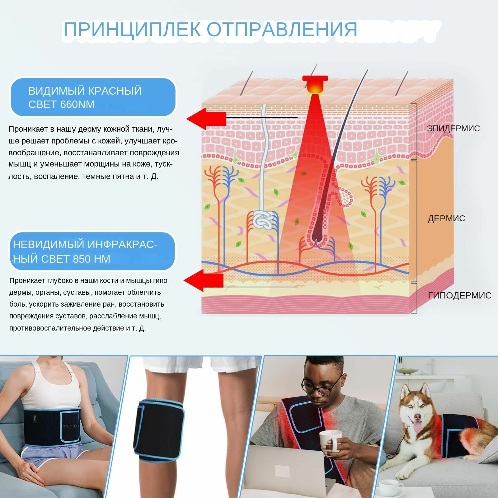 Инфракрасная лампа/аппарат физиотерапии, Пояс для светотерапия для лечения и снятия боли