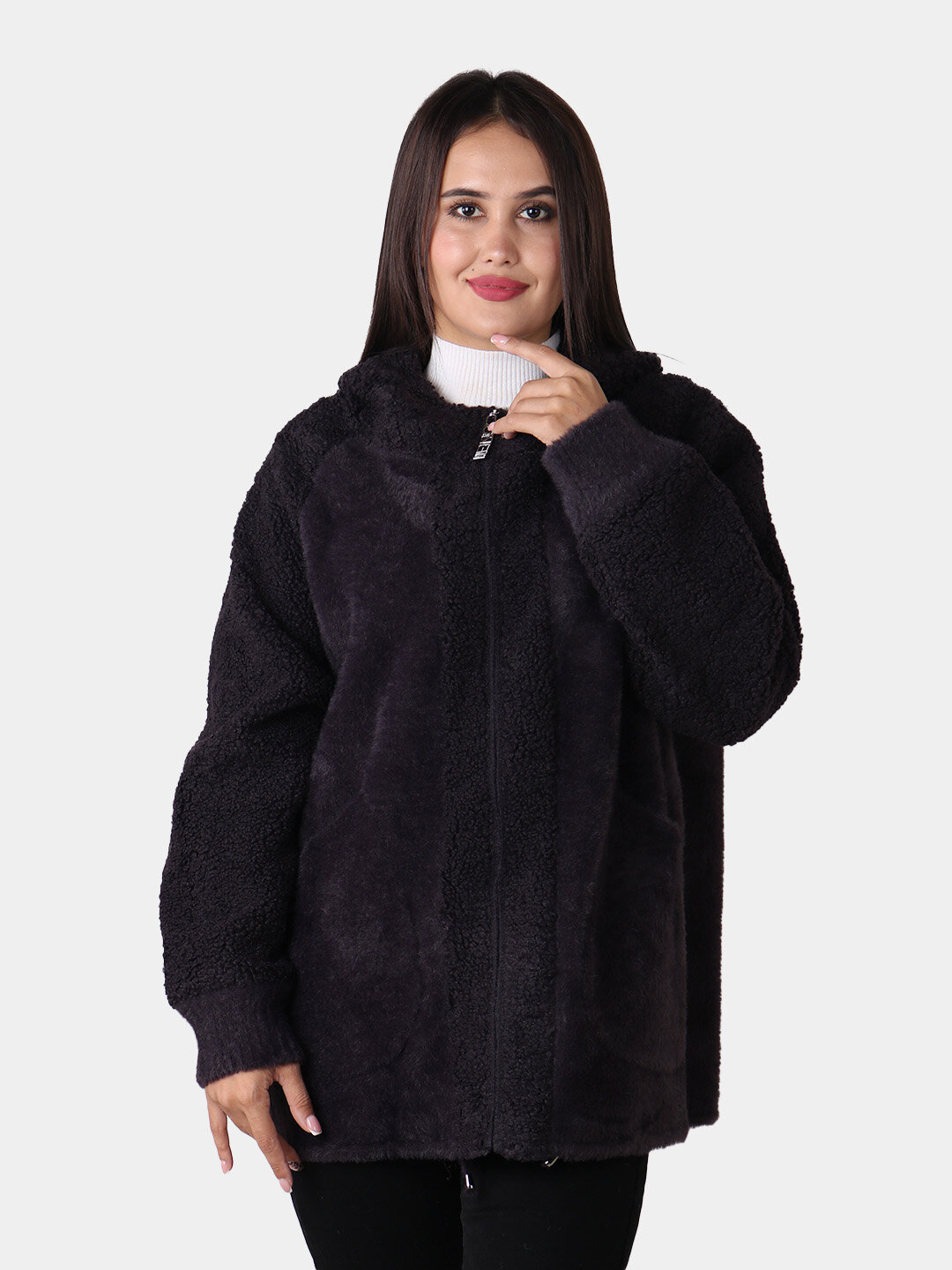 Пальто, размер One Size, фиолетовый — фото 1