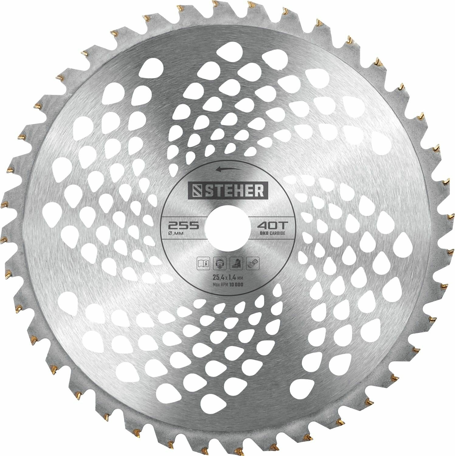 Нож STEHER TBН-40, 255 мм, 40T, для триммера 75140